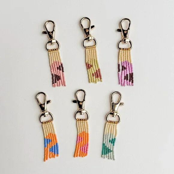 Handmade Beaded Tassel Purse Charm Keychain - Picture 8 of 10